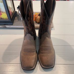 Ariat Men’s Layton Brown and Chocolate Chip Shock Shield Wide Square Toe Boots